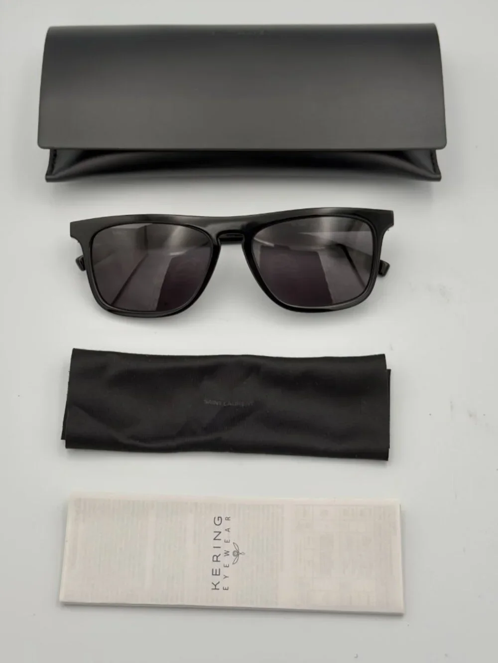 Saint Laurent SL 586 001 Black Grey Sunglasses Men 56mm w/ Case